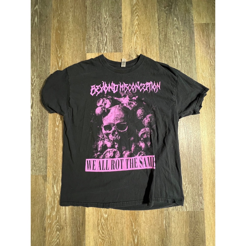 Gildan Beyond Misconception T Shirt Mens XL Black Excellent Skull Band Tee